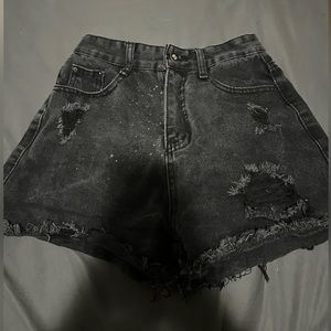 Black jean shorts